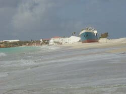 ship aground after hurricane lennie