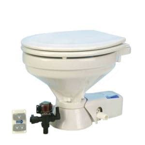 converting from a manual flush head to an electric toilet on your boat
