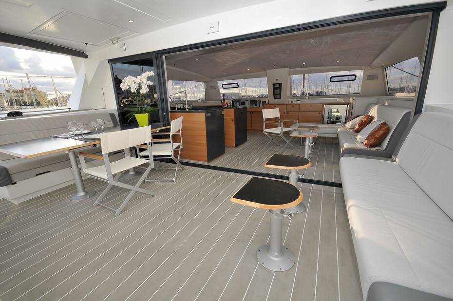 catamaran with living quarters