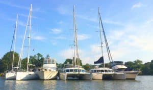 Raft up boats