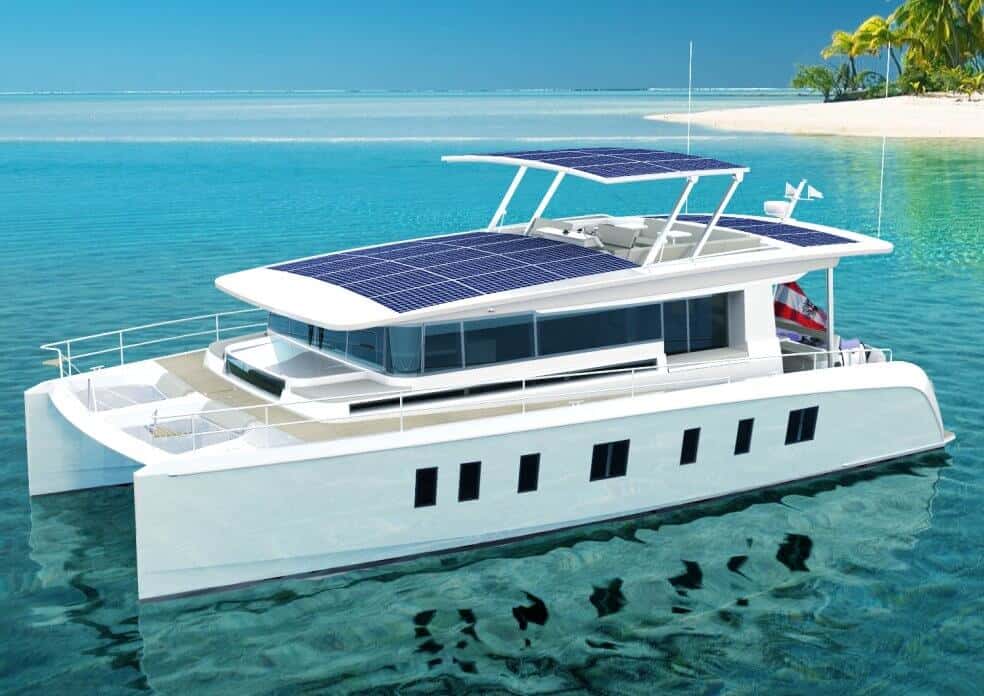 catamaran with solar panels