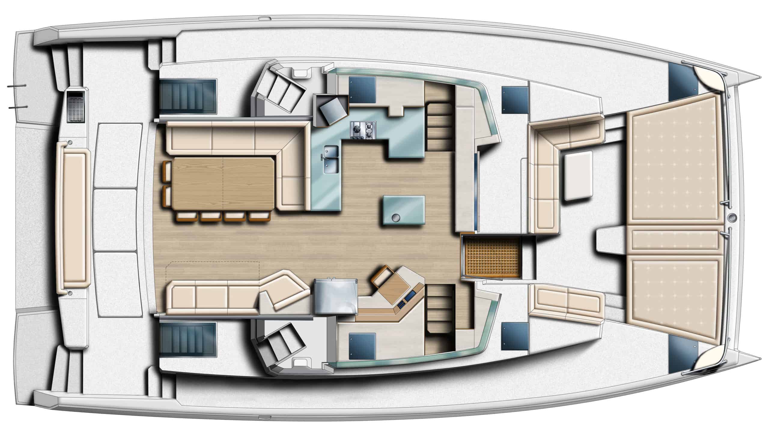 Bali 5.4 catamaran layout