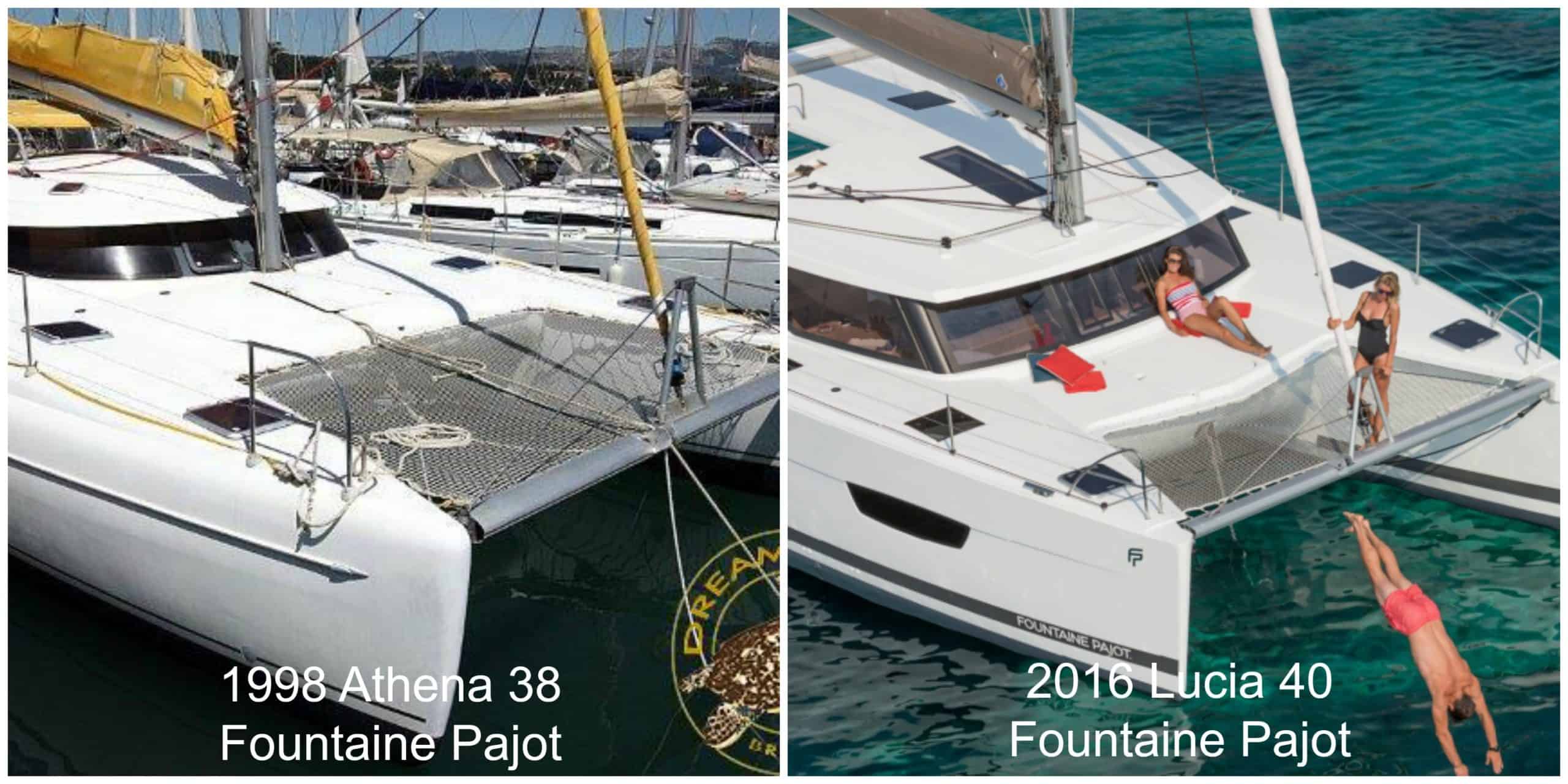 Fountaine Pajot Lucia 40 and Athena 38 catamaran foredeck