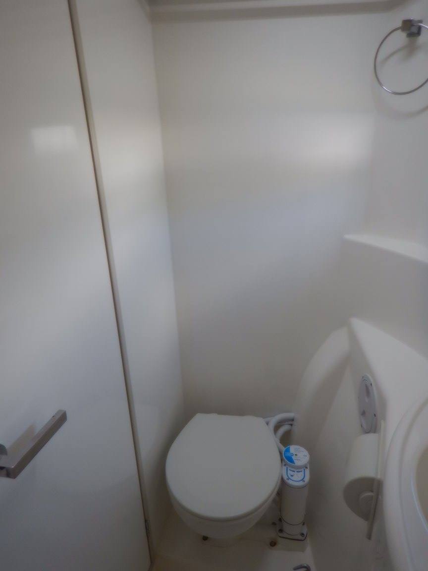 port aft head with electric toilet