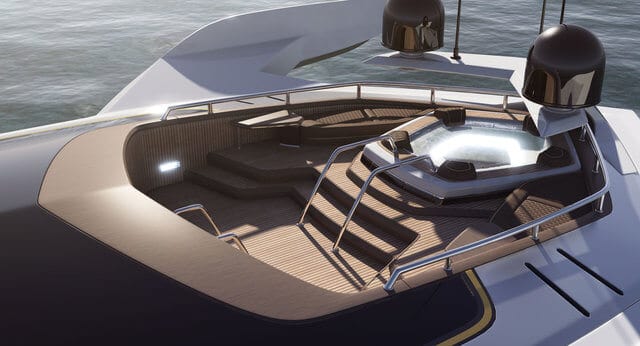 czyzewski design trimaran deck jacuzzi