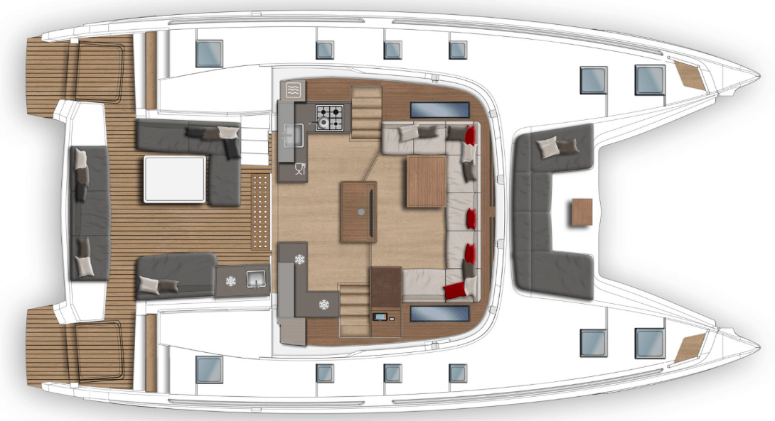 Lagoon 50 deck layout | The Catamaran Gurus Lagoon 50 deck layout