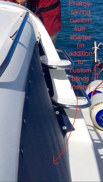 Leopard 44 has lots of extras like this energy-saving custom sunshade