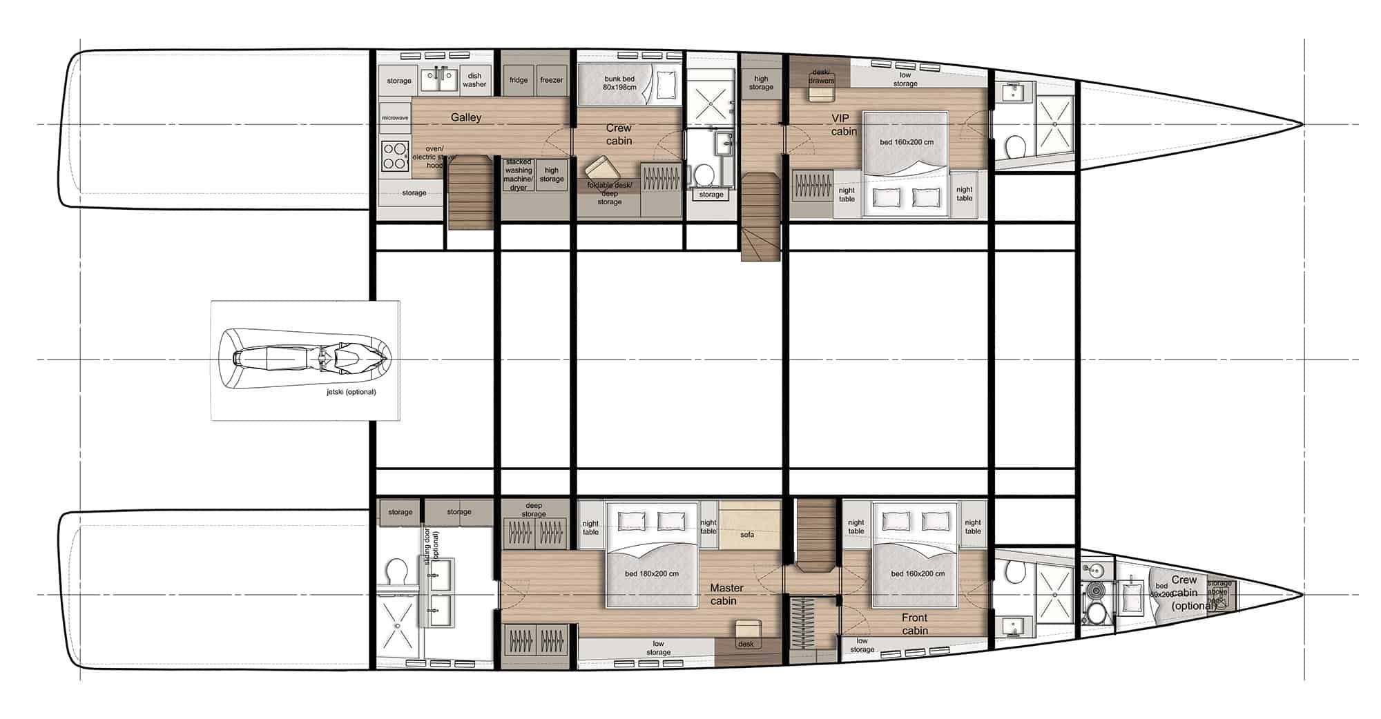 80 sunreef power hull cabin layout option 3