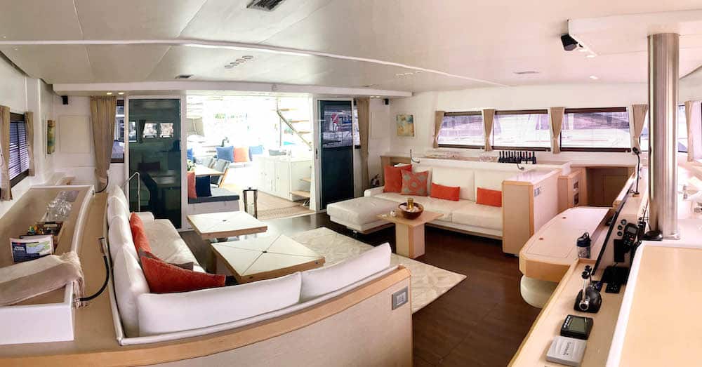 large catamaran interior
