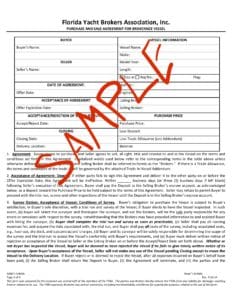Yacht Purchase and sale documents