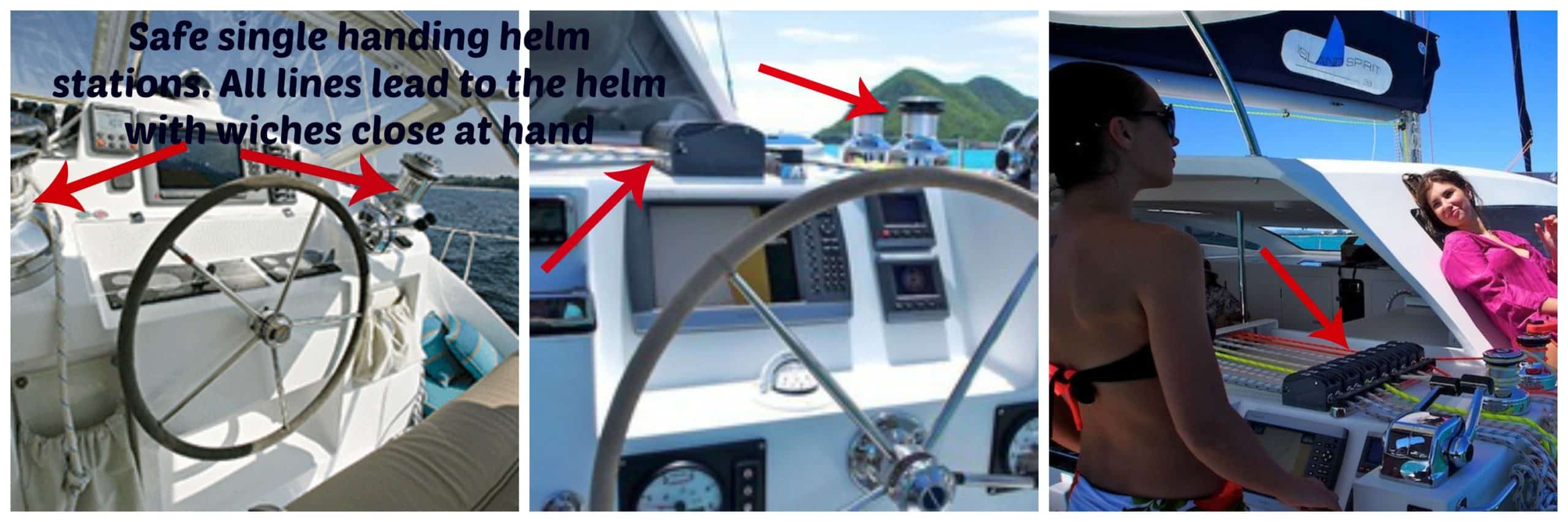 Safe catamaran helm stations