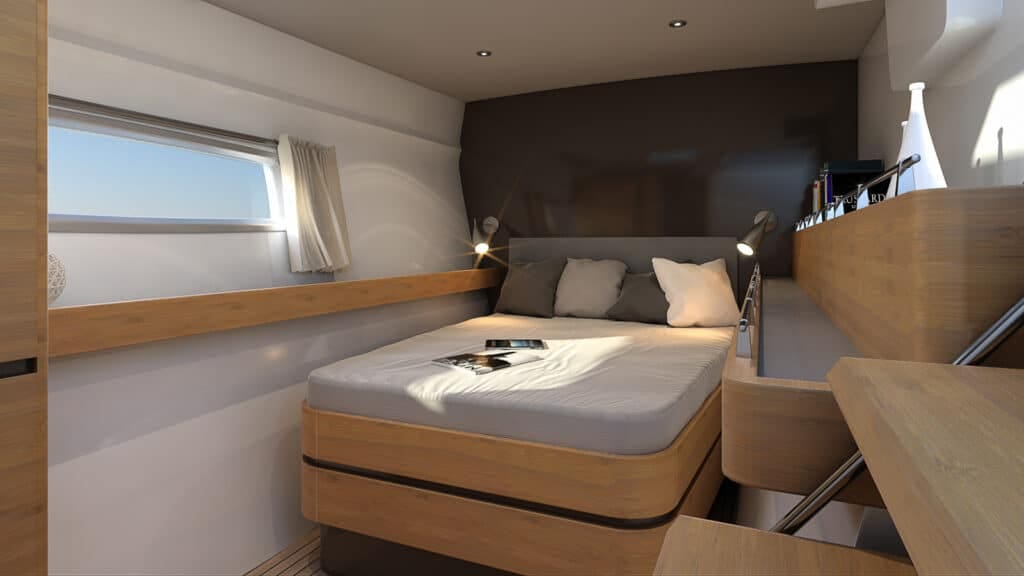 tan-66-guest-cabin | The Catamaran Gurus tan 66 guest cabin