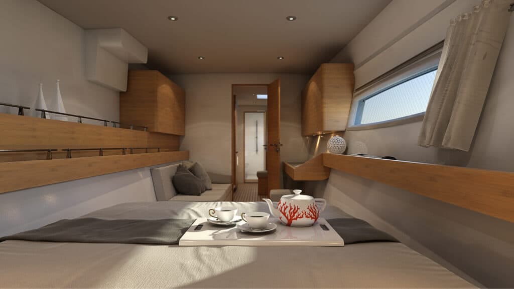 tan-66-master-cabin-2 | The Catamaran Gurus tan 66 master cabin view