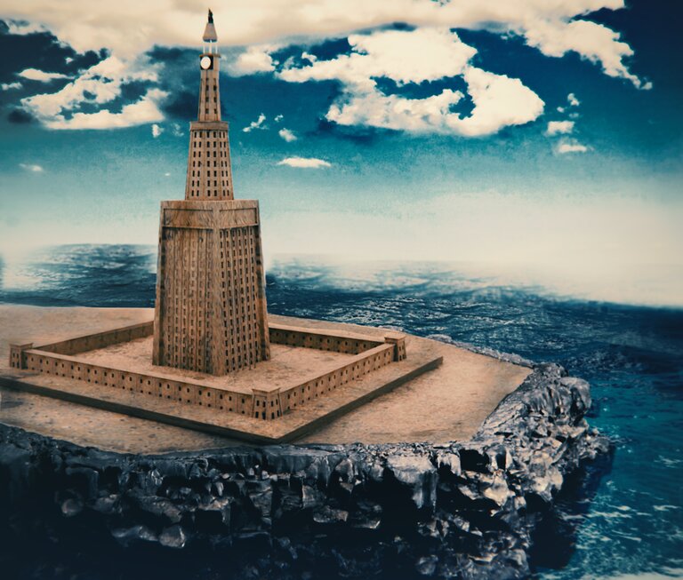 3d reproduction of lighthouse of alexandria