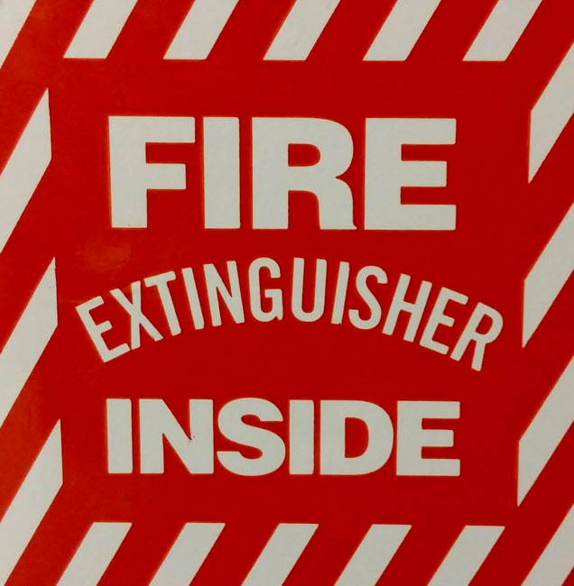fire extinguisher inside sign