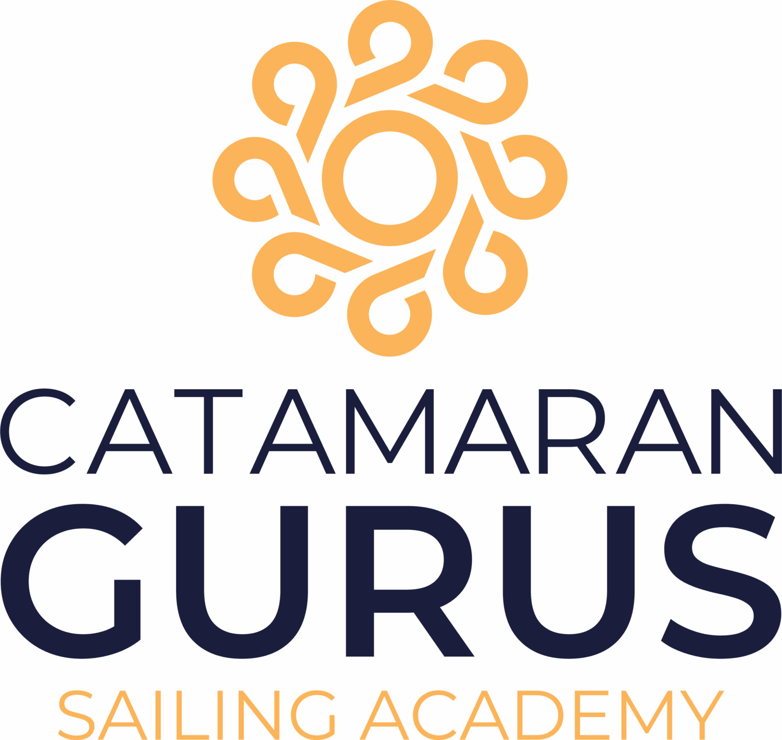 CG-Logo-Stack_Sailing-Academy_Dark-Blue-Orange-Gold_RGB | The Catamaran Gurus catamaran gurus sailing academy RYA training center