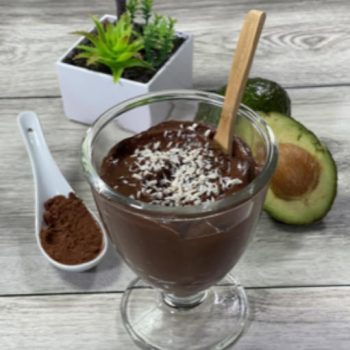 chocolate avocado mousse with grated coconut chocolate avocado mousse with grated coconut